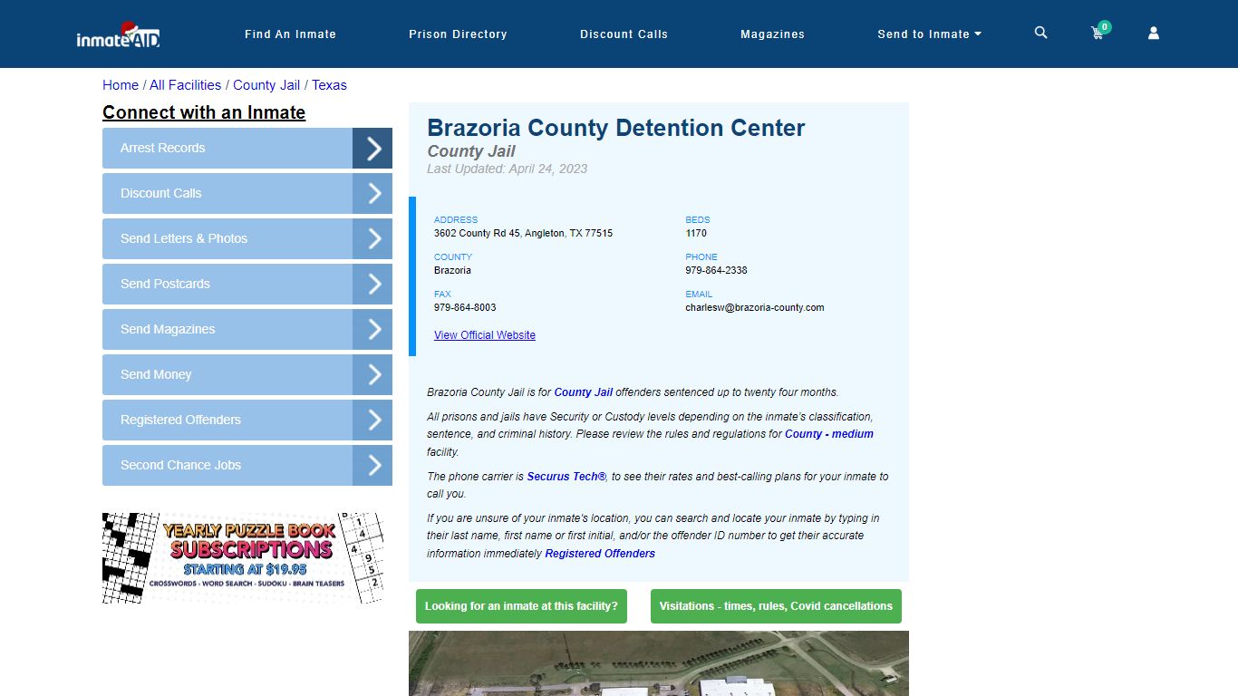 Brazoria County Detention Center - Inmate Locator - Angleton, TX